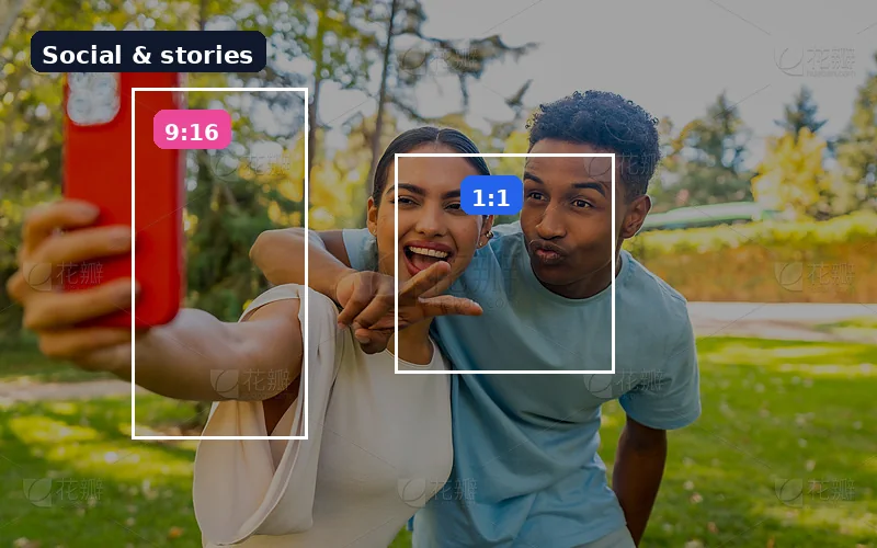 Social crop framing