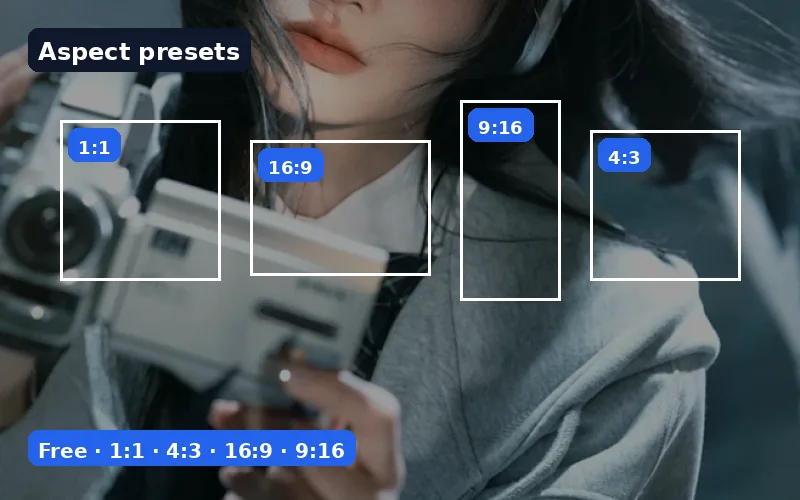 Aspect ratio presets for cropping
